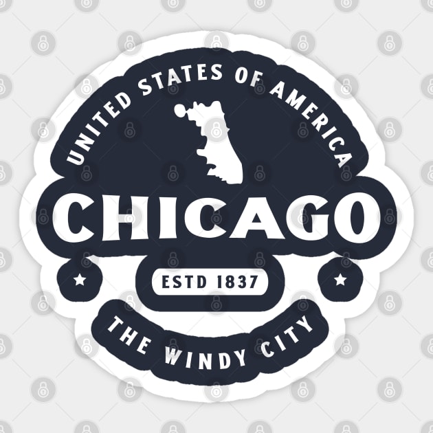 Chicago - The windy city Sticker by Vectographers